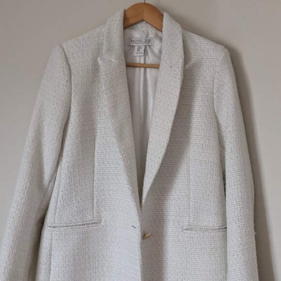 Rachel Zoe Creamy White Tweed Blazer - Size M - Picture 1 of 7